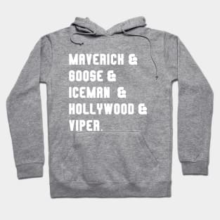 Top Gun Names white Hoodie